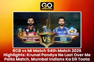 RCB vs MI 54th Match 2026 Highlights