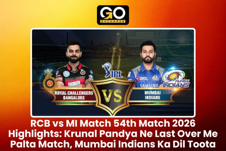 RCB vs MI 54th Match 2026 Highlights