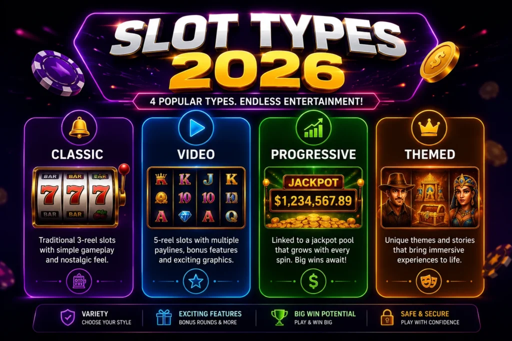 Slot Types 2026: Classic, Video & Progressive Slots Guide