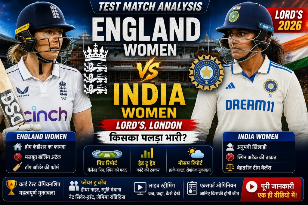 England Women vs India Women Test Match Analysis Lords 2026