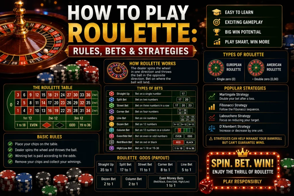 How to Play Roulette: Rules, Bets & Strategies