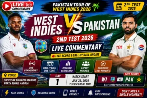 West Indies vs Pakistan 2nd Test 2026 Live Commentary