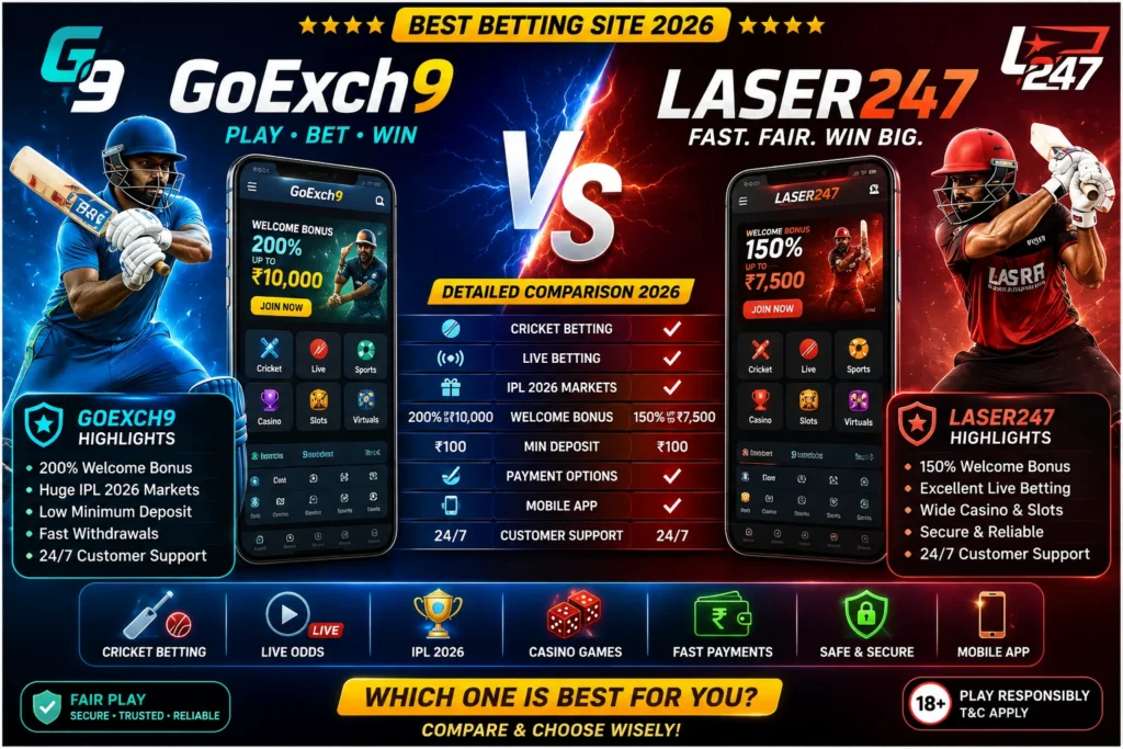 GoExch9 vs Laser247: Best Betting Site 2026