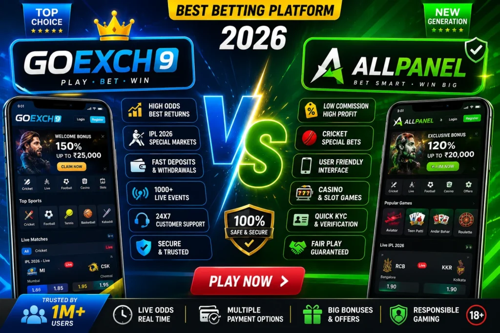 GoExch9 vs AllPanel: Best Betting Platform 2026
