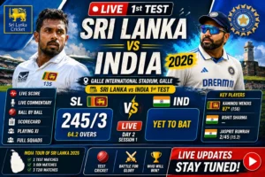 Sri Lanka vs India 1st Test 2026 Live Score & Updates